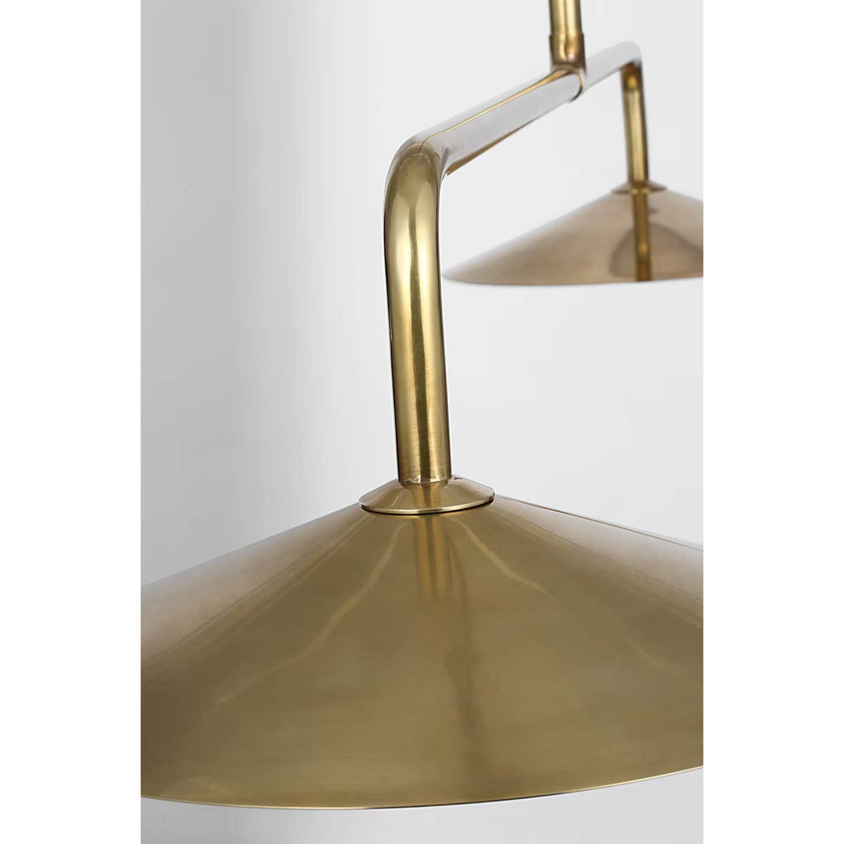 Amber Lewis Ponce 62" Linear Pendant in Hand-Rubbed Antique Brass with Hand-Rubbed Antique Brass Shades W13" x 62"