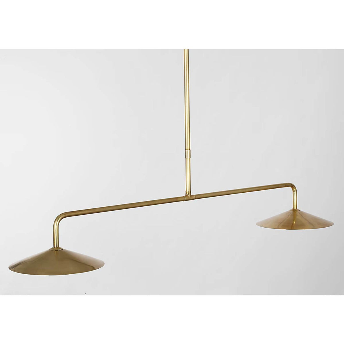Amber Lewis Ponce 62" Linear Pendant in Hand-Rubbed Antique Brass with Hand-Rubbed Antique Brass Shades W13" x 62"