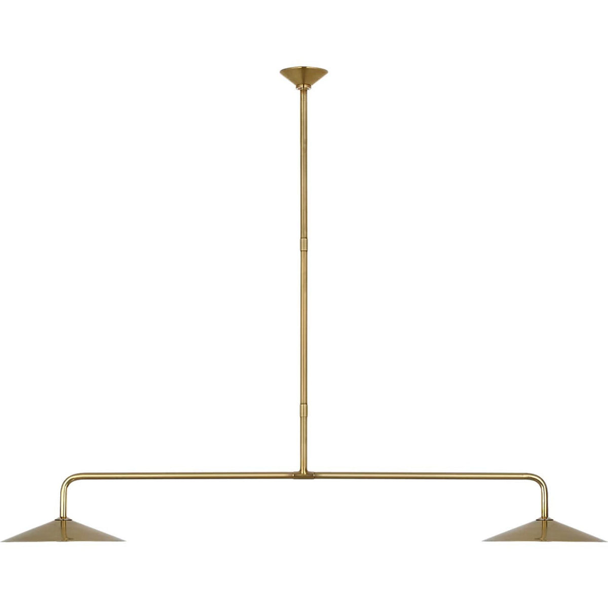 Amber Lewis Ponce 62" Linear Pendant in Hand-Rubbed Antique Brass with Hand-Rubbed Antique Brass Shades W13" x 62"