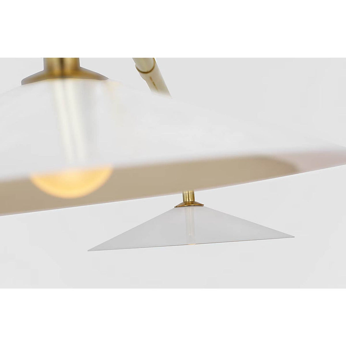 Amber Lewis Ponce 62" Linear Pendant in Hand-Rubbed Antique Brass with Milk White Glass Shades W13" x 62"