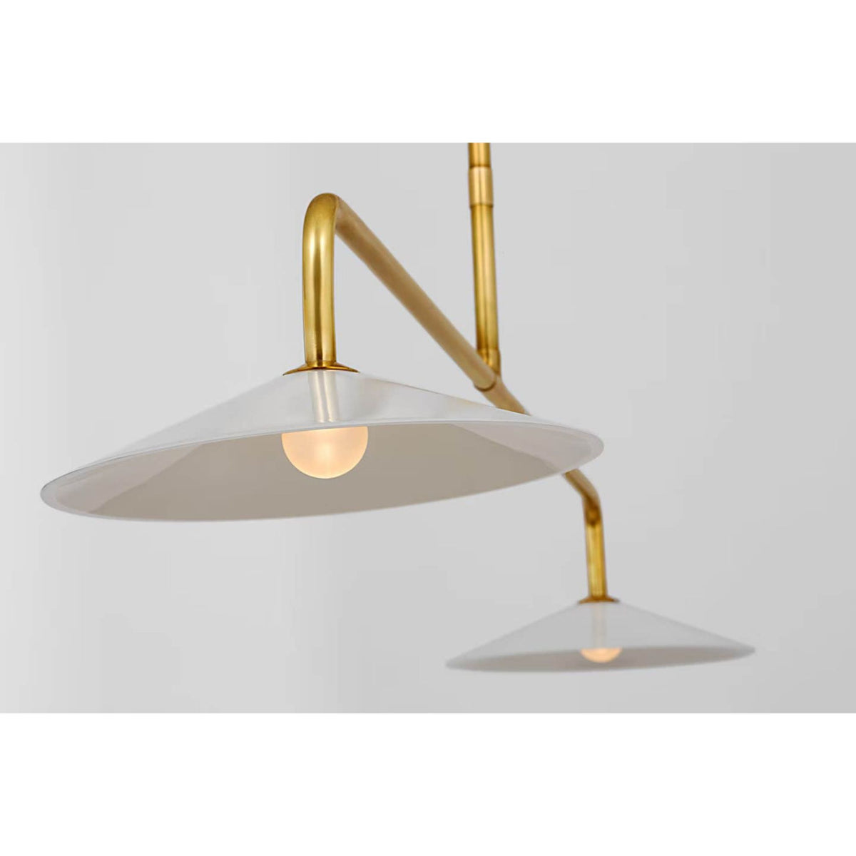 Amber Lewis Ponce 62" Linear Pendant in Hand-Rubbed Antique Brass with Milk White Glass Shades W13" x 62"