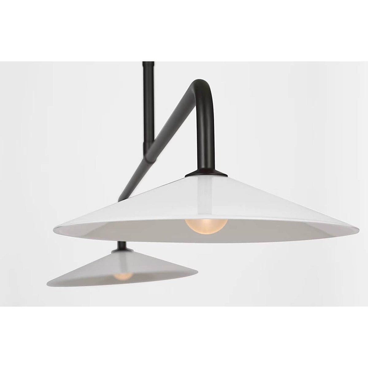 Amber Lewis Ponce 62" Linear Pendant in Modern Iron with Milk White Glass Shades W13" x 62"