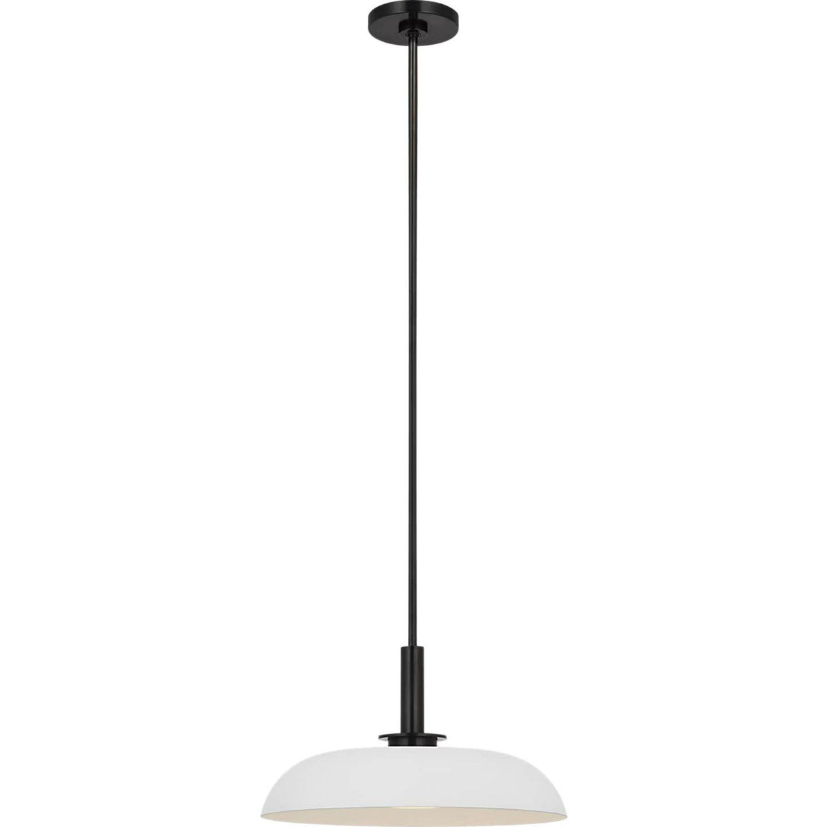Amber Lewis Cyrus 16" Pendant in Bronze and Matte White with White Glass W15.5"