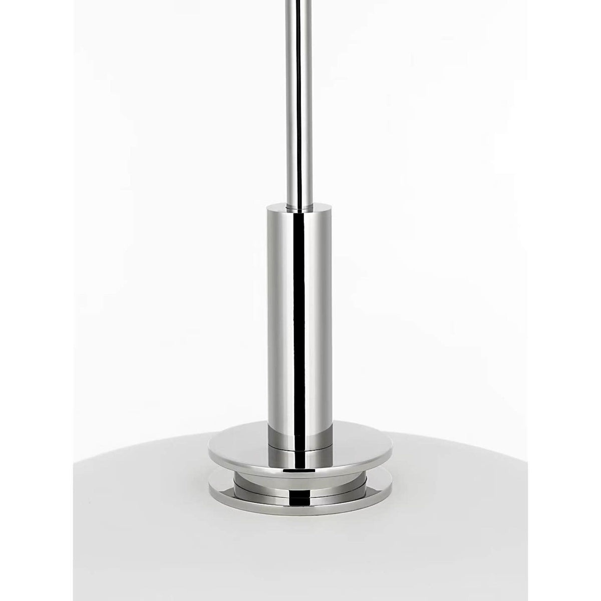 Amber Lewis Cyrus 16" Pendant in Polished Nickel and Matte White with White Glass W15.5"