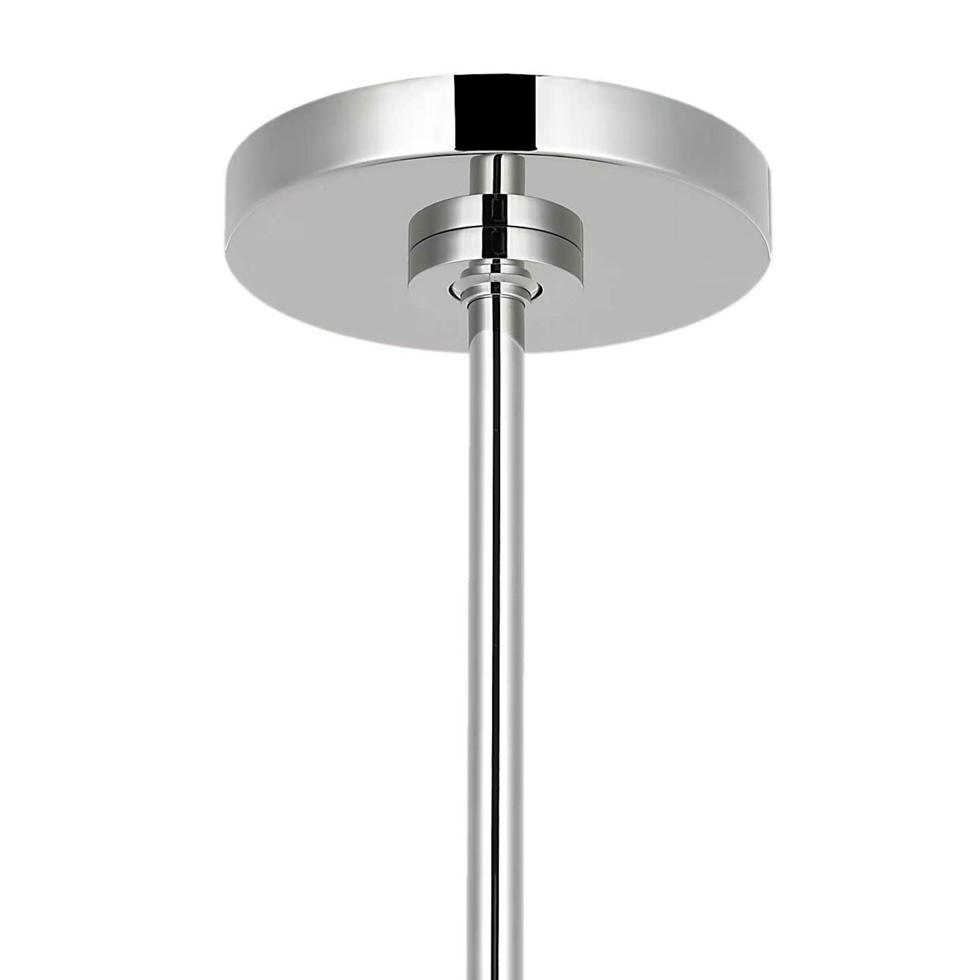 Amber Lewis Cyrus 16" Pendant in Polished Nickel and Matte White with White Glass W15.5"