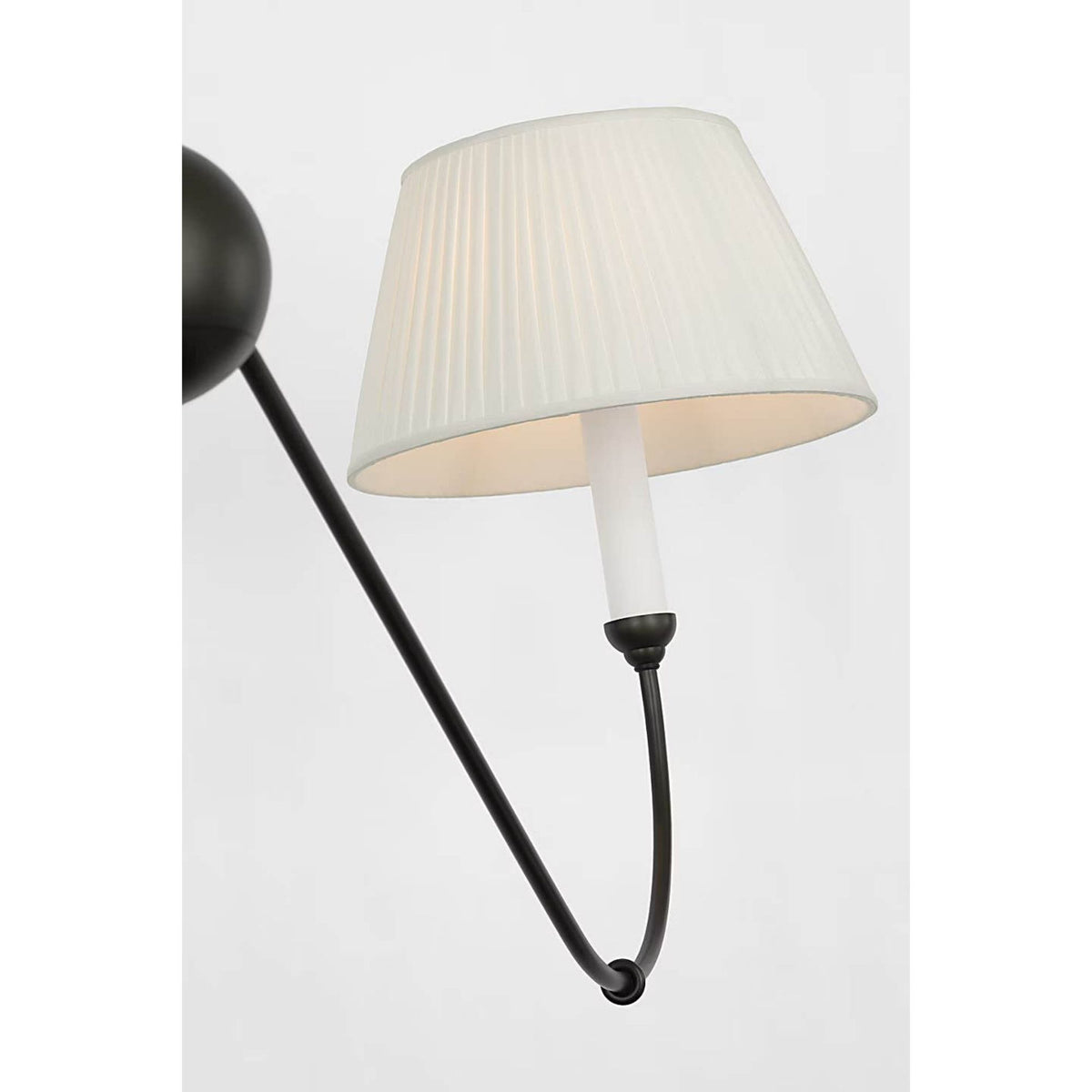 Amber Lewis Ingela 65" Linear Chandelier in Modern Iron with Silk Pleat Shades W11" x 65"
