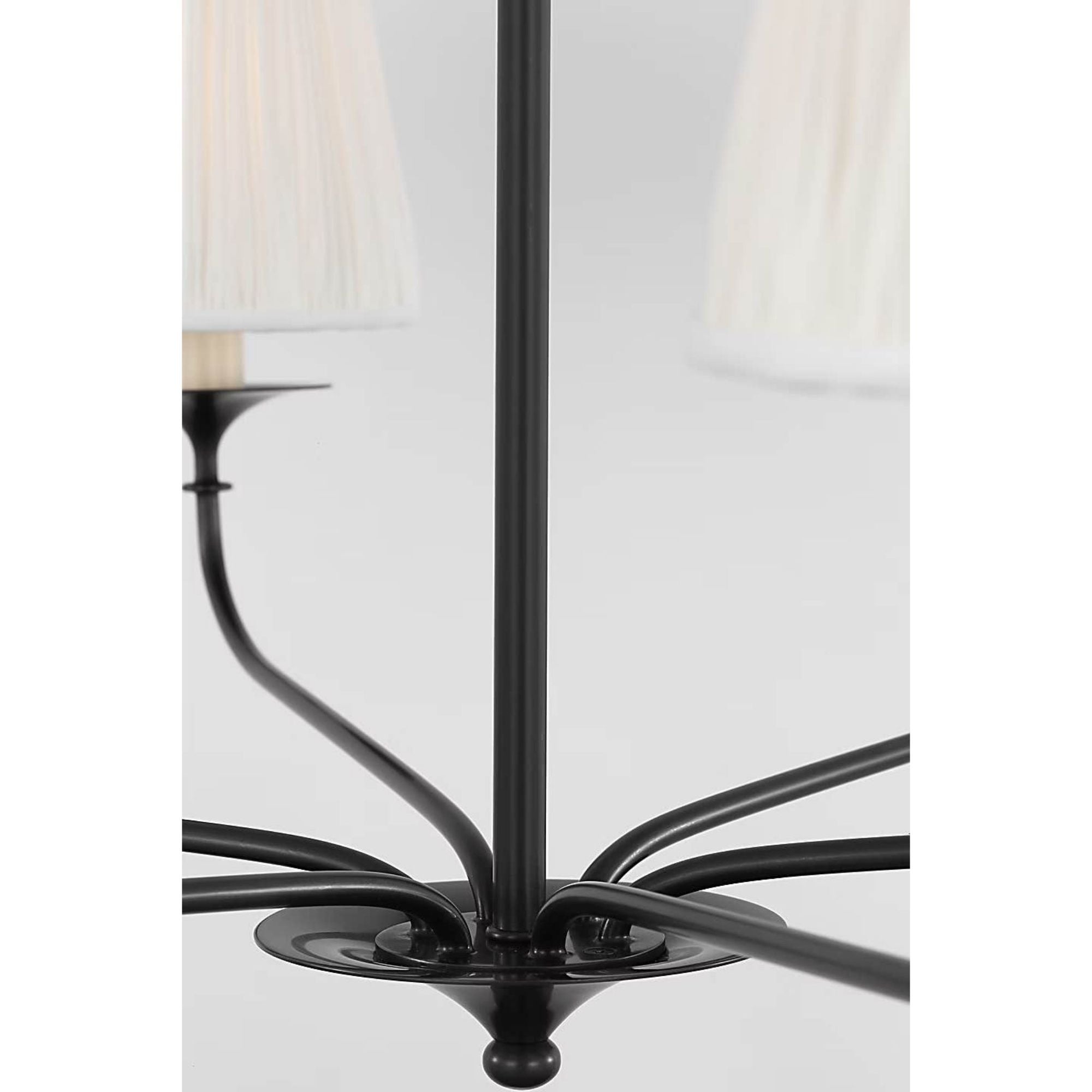 Amber Lewis Knox 32" Chandelier in Bronze with Silk Pleated Shades W32" x H20.75"