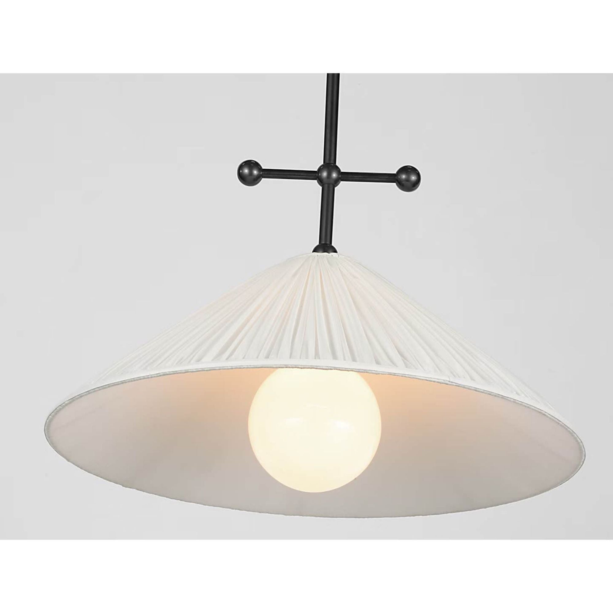 Amber Lewis Soren 20" Pendant in Bronze with Silk Pleated Shade W20"