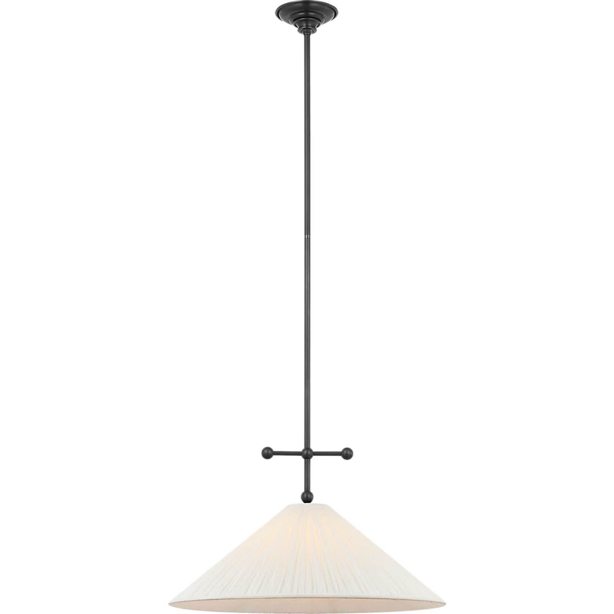 Amber Lewis Soren 20" Pendant in Bronze with Silk Pleated Shade W20"