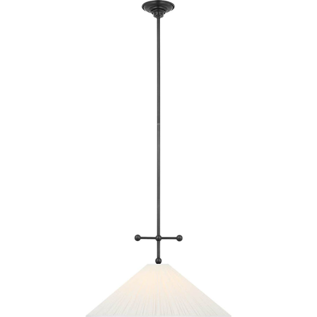 Amber Lewis Soren 20" Pendant in Bronze with Silk Pleated Shade W20"