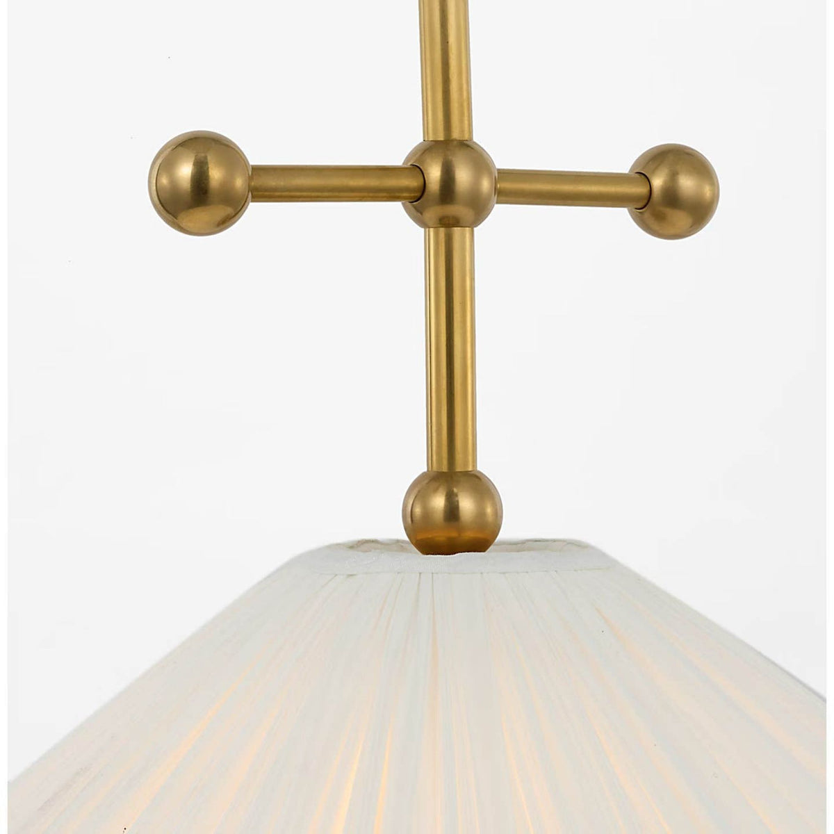 Amber Lewis Soren 20" Pendant in Hand-Rubbed Antique Brass with Silk Pleated Shade W20"