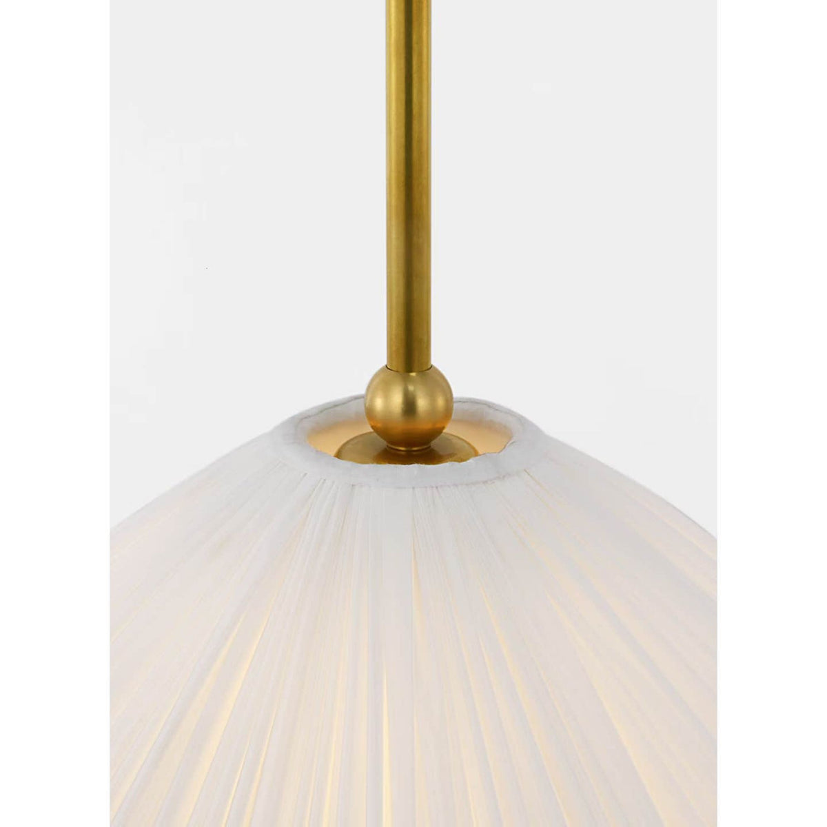 Amber Lewis Soren 20" Pendant in Hand-Rubbed Antique Brass with Silk Pleated Shade W20"