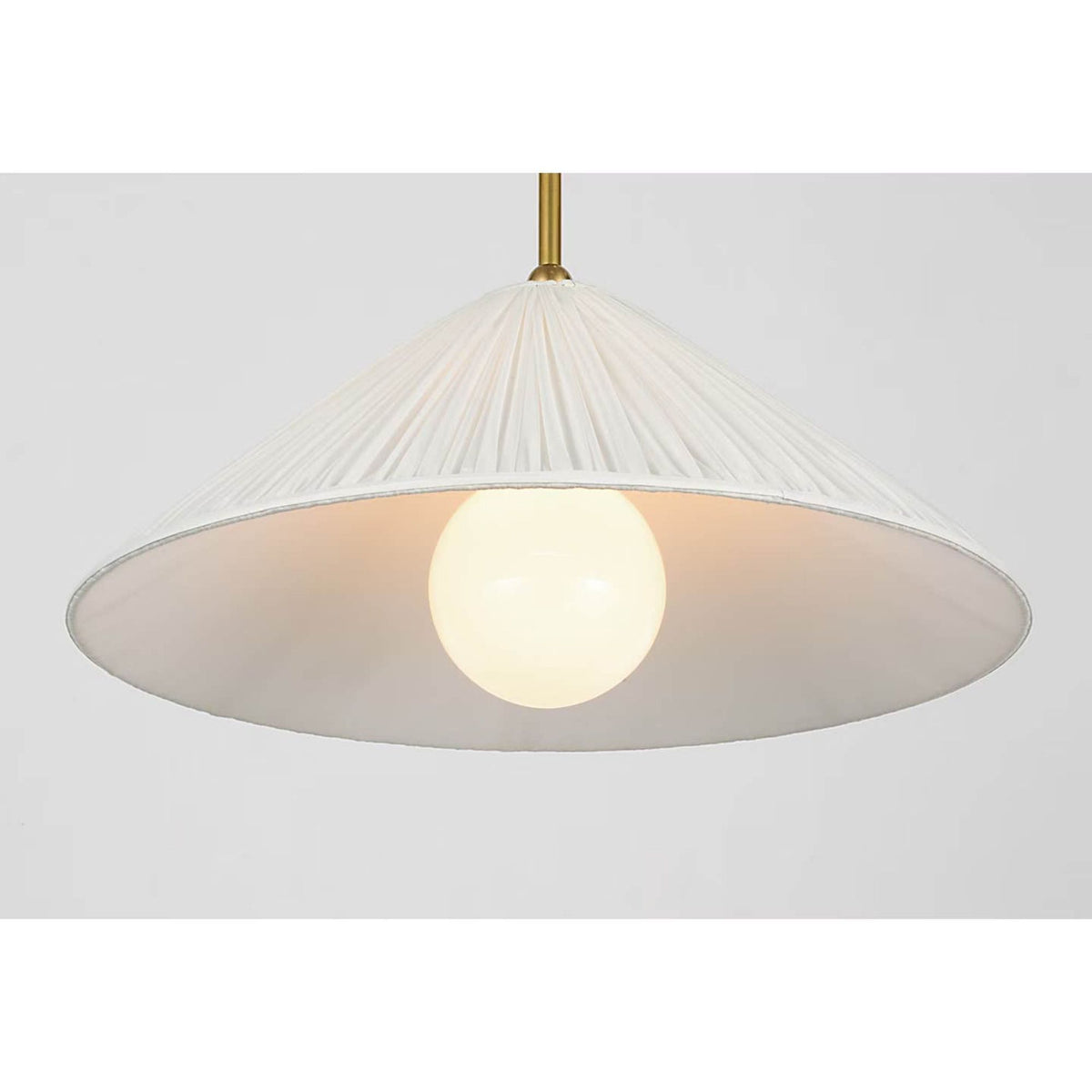 Amber Lewis Soren 20" Pendant in Hand-Rubbed Antique Brass with Silk Pleated Shade W20"