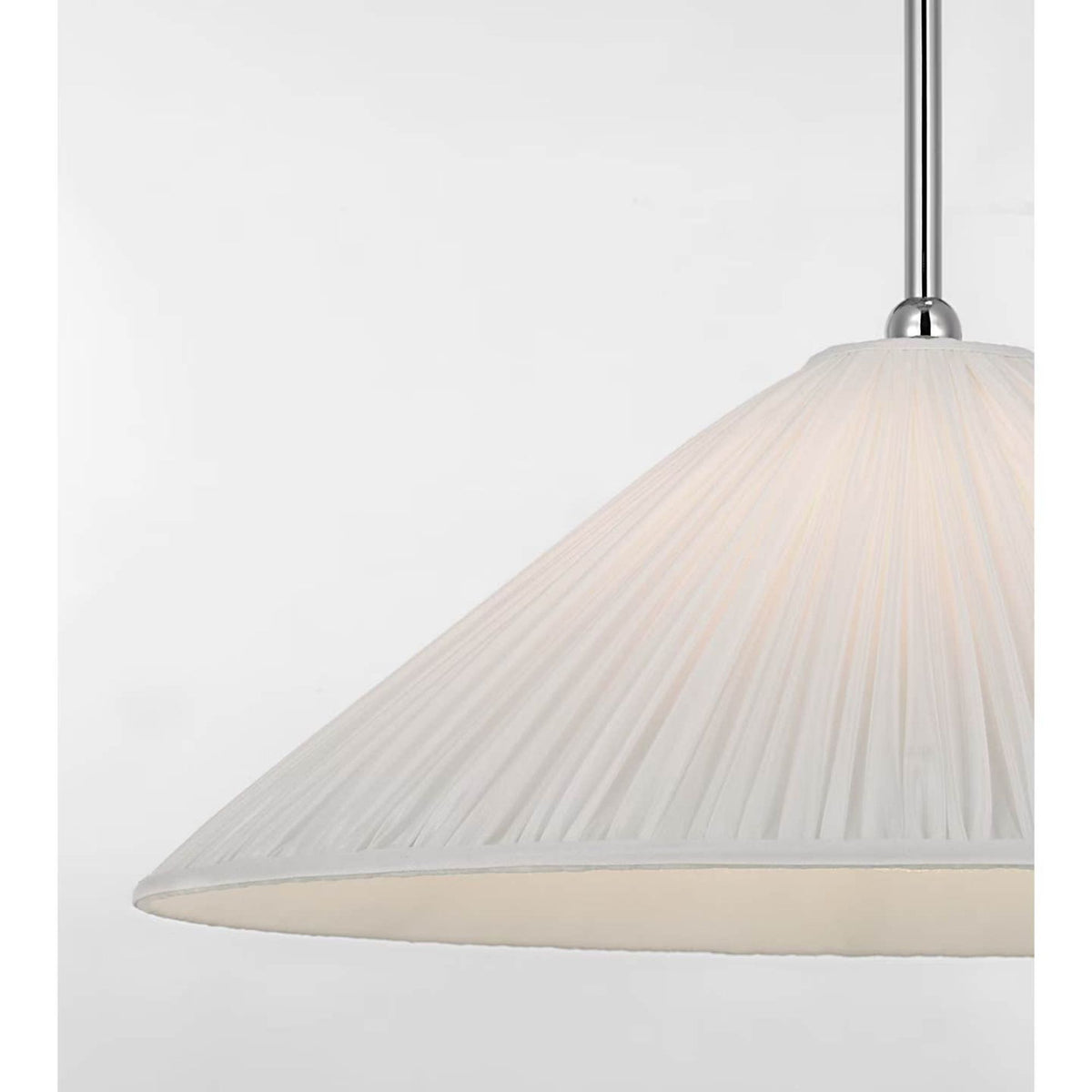 Amber Lewis Soren 20" Pendant in Polished Nickel with Silk Pleated Shade W20"
