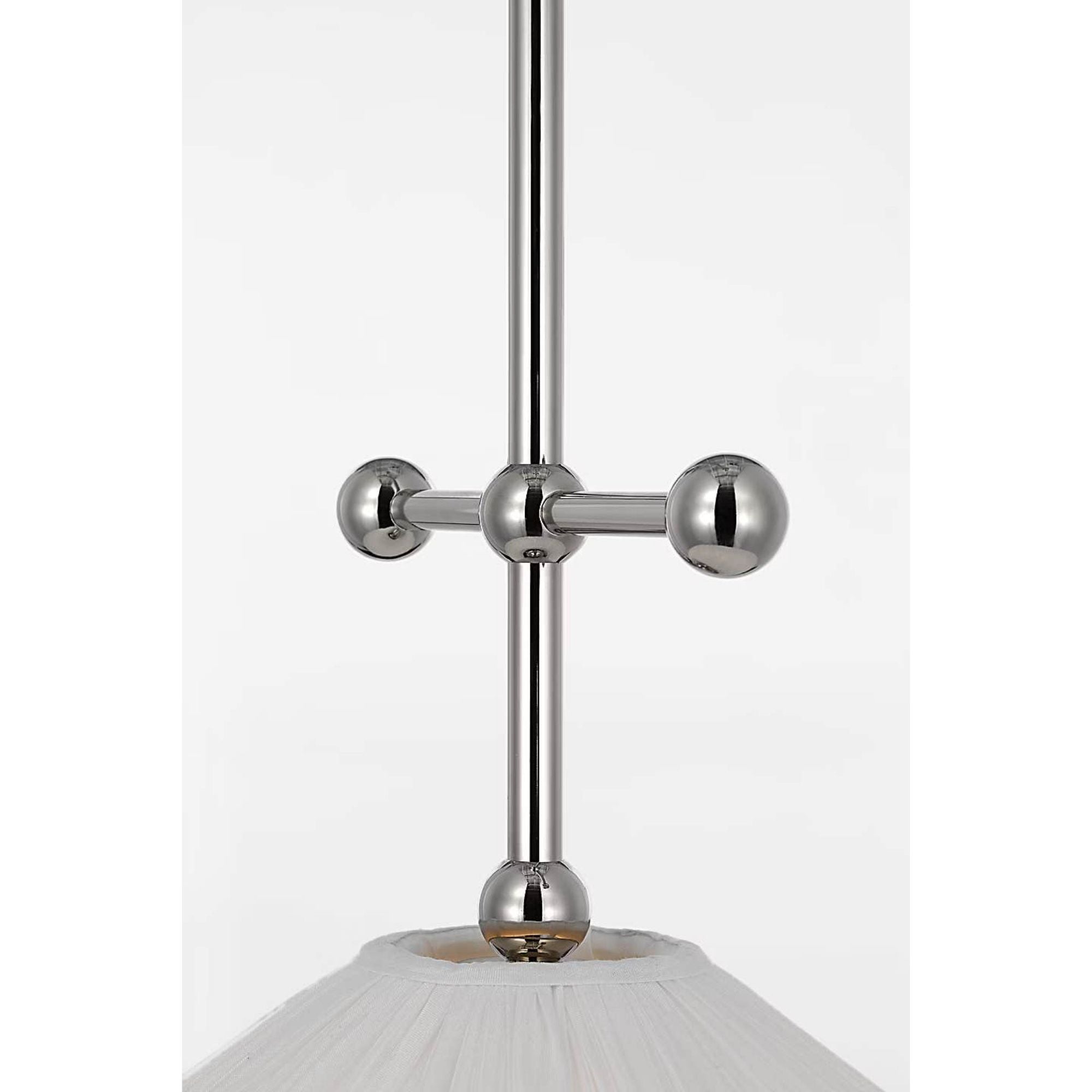 Amber Lewis Soren 20" Pendant in Polished Nickel with Silk Pleated Shade W20"