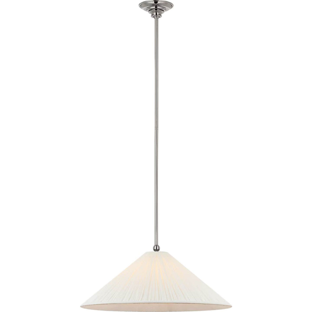 Amber Lewis Soren 20" Pendant in Polished Nickel with Silk Pleated Shade W20"
