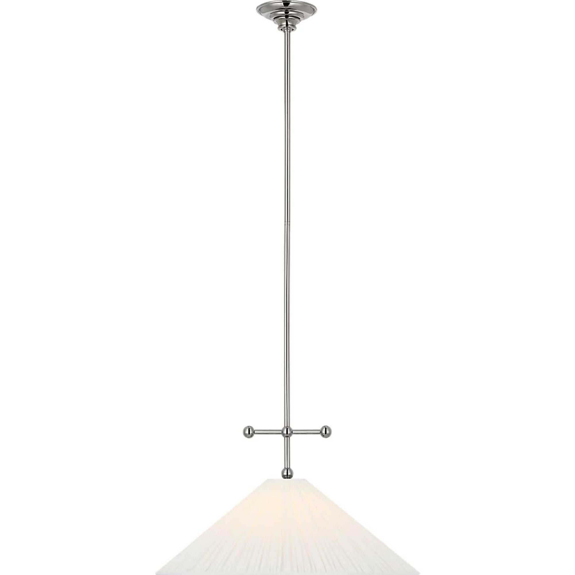 Amber Lewis Soren 20" Pendant in Polished Nickel with Silk Pleated Shade W20"
