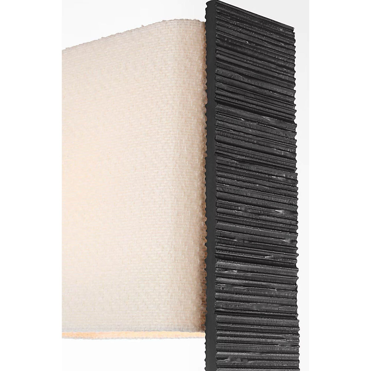 Anne-Marie Barton Fumar 55" Statement Floor Lamp in Ridged Carbon with BouclÃ© Shade W8" x H54.75" x E15.5"