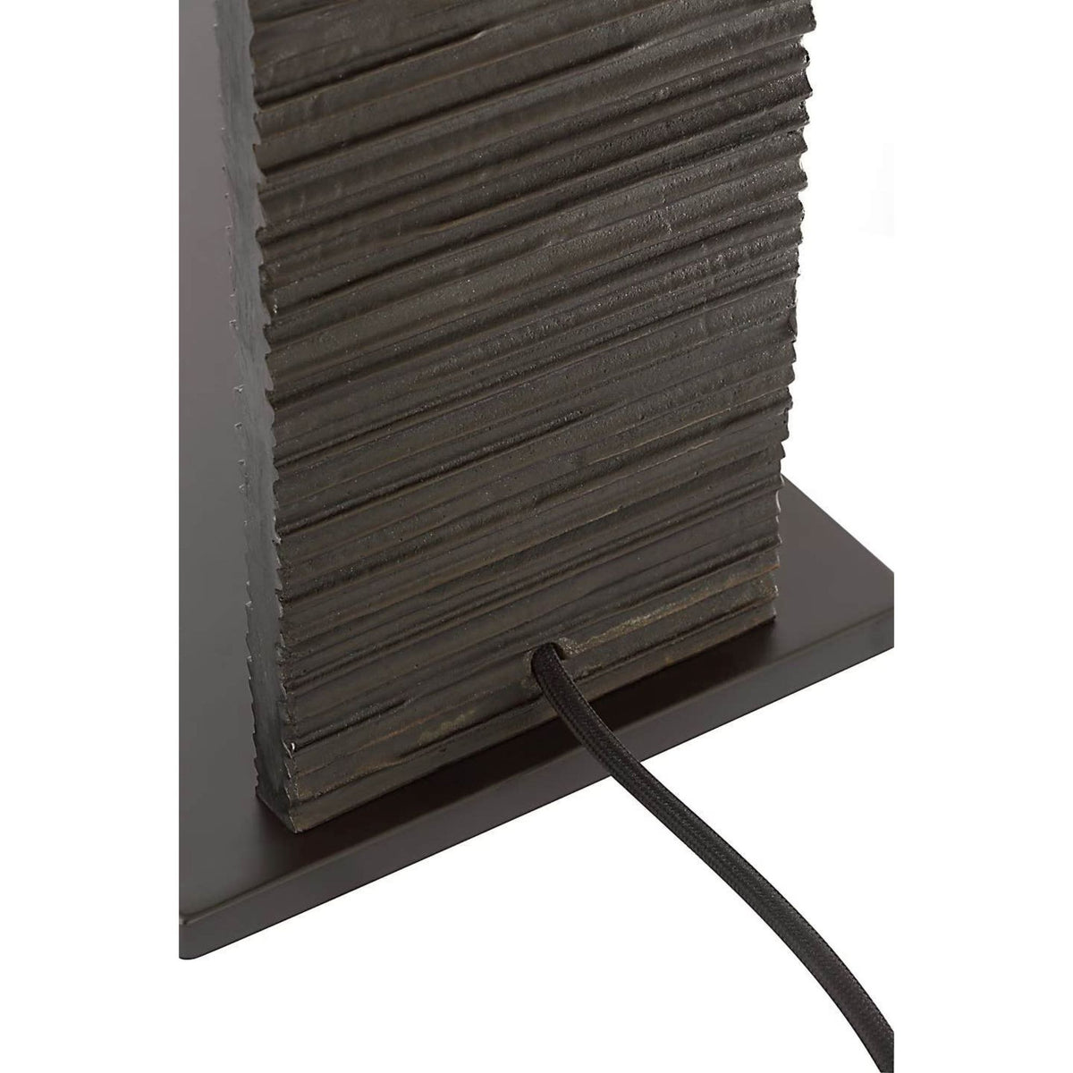 Anne-Marie Barton Fumar 55" Statement Floor Lamp in Ridged Carbon with BouclÃ© Shade W8" x H54.75" x E15.5"