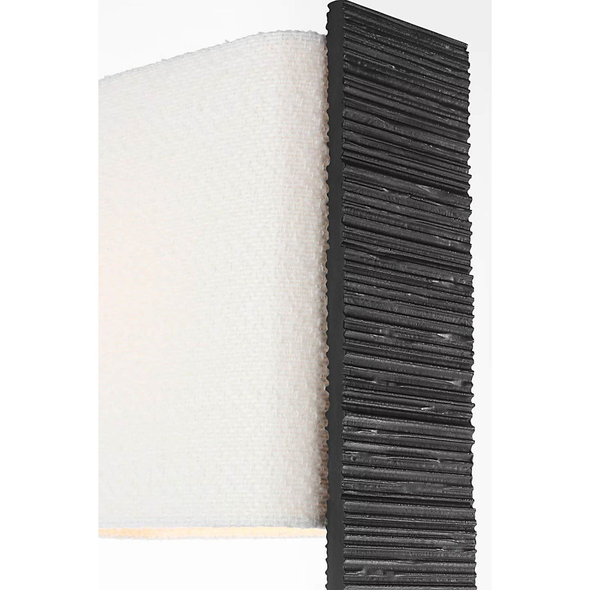 Anne-Marie Barton Fumar 55" Statement Floor Lamp in Ridged Carbon with BouclÃ© Shade W8" x H54.75" x E15.5"