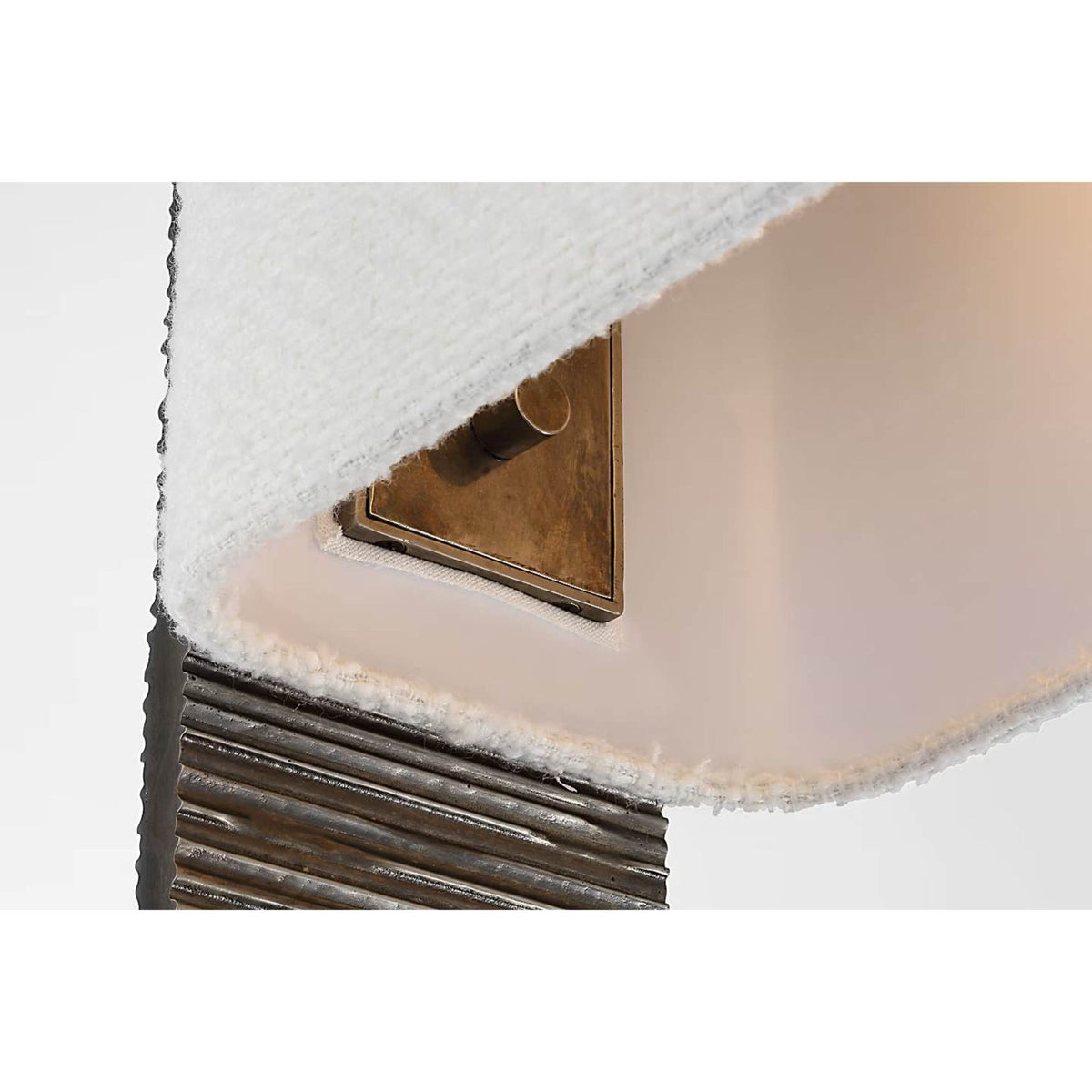 Anne-Marie Barton Fumar 55" Statement Floor Lamp in Ridged Graphite with BouclÃ© Shade W8" x H54.75" x E15.5"