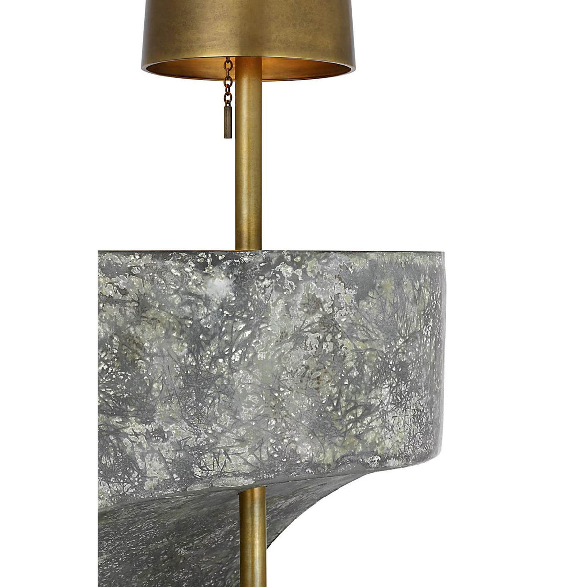 Anne-Marie Barton Runia 49" Sculpted Side Table Floor Lamp in Eclipse with Mottled Brass W19.25" x H49.25" x E24.25"