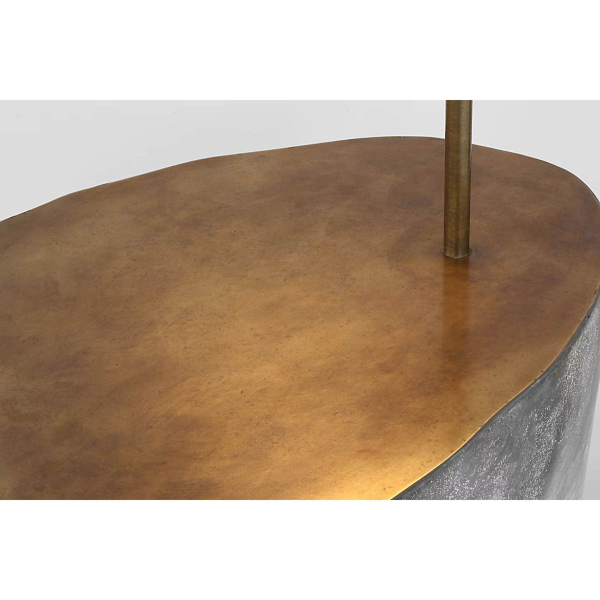 Anne-Marie Barton Lega 36" Sculpted Side Table Reading Floor Lamp in Eclipse with Museum Brass W18.5" x H36.75" x E24"