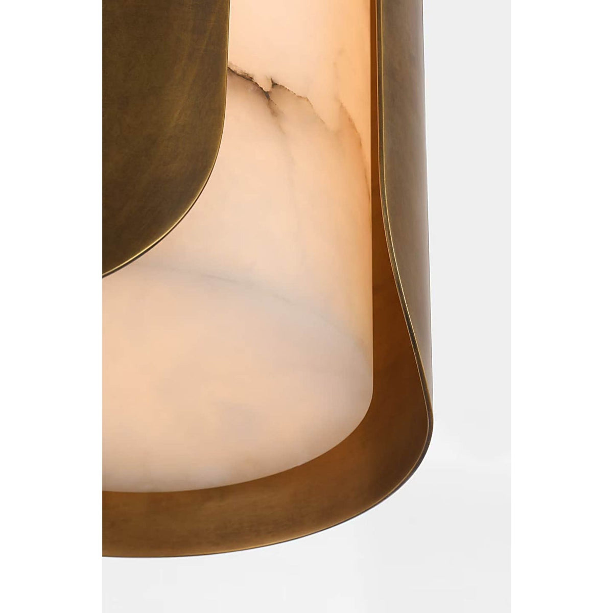 Anne-Marie Barton Armise 14" Sconce in Mottled Brass with Alabaster W7" x H14" x E7.75"