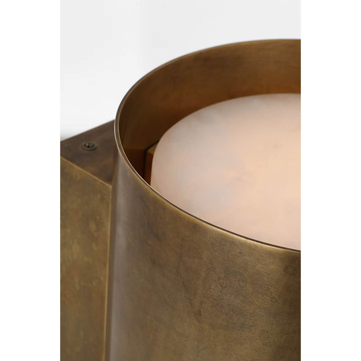 Anne-Marie Barton Armise 14" Sconce in Mottled Brass with Alabaster W7" x H14" x E7.75"
