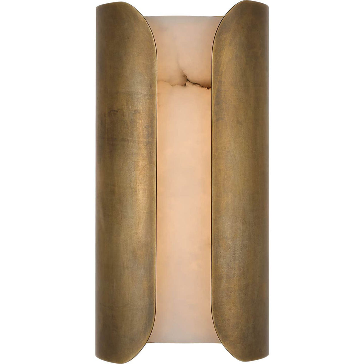 Anne-Marie Barton Armise 14" Sconce in Mottled Brass with Alabaster W7" x H14" x E7.75"