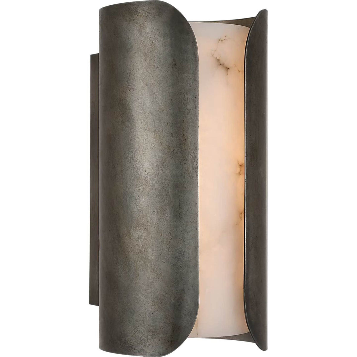 Anne-Marie Barton Armise 14" Sconce in Mottled Pewter with Alabaster W7" x H14" x E7.75"