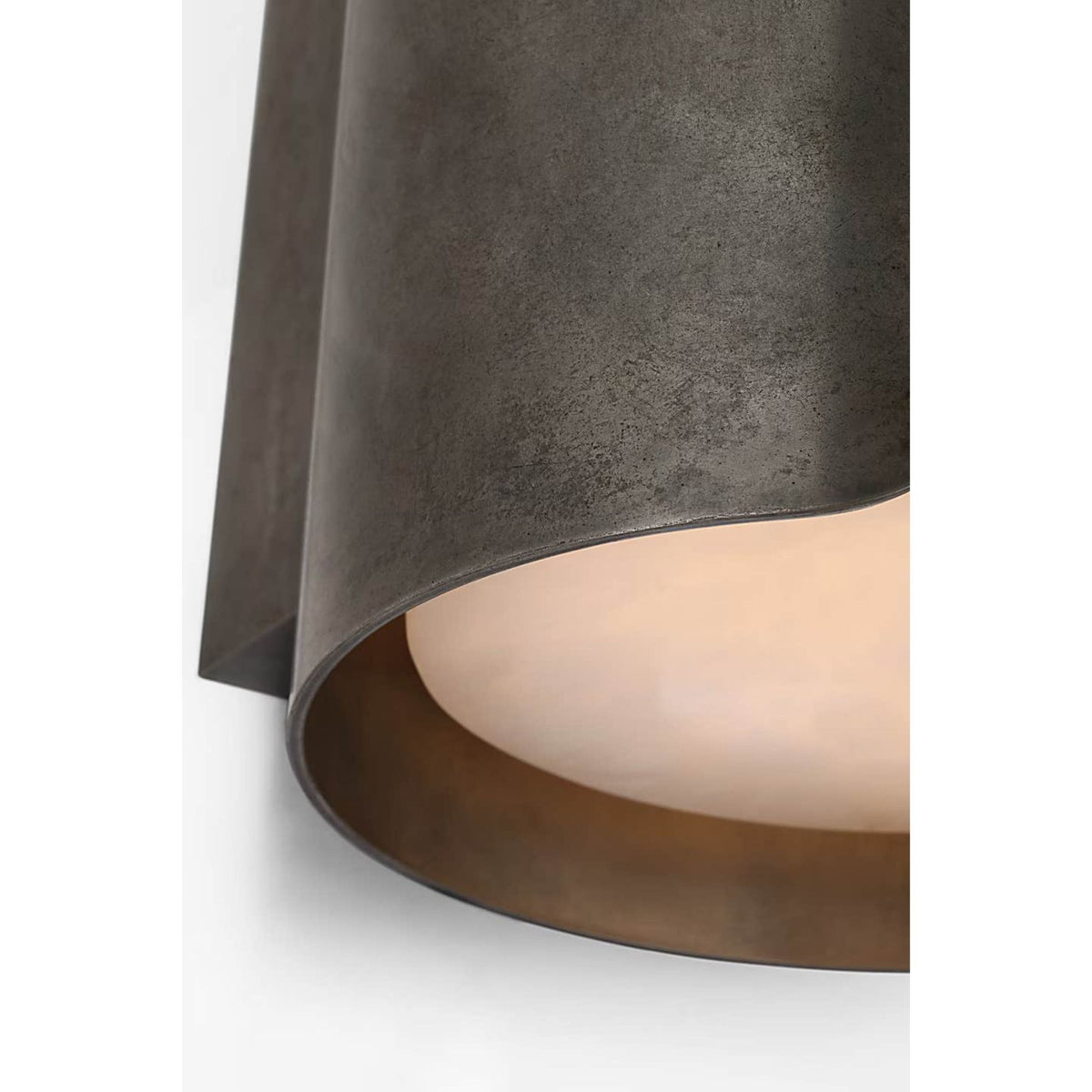 Anne-Marie Barton Armise 14" Sconce in Mottled Pewter with Alabaster W7" x H14" x E7.75"