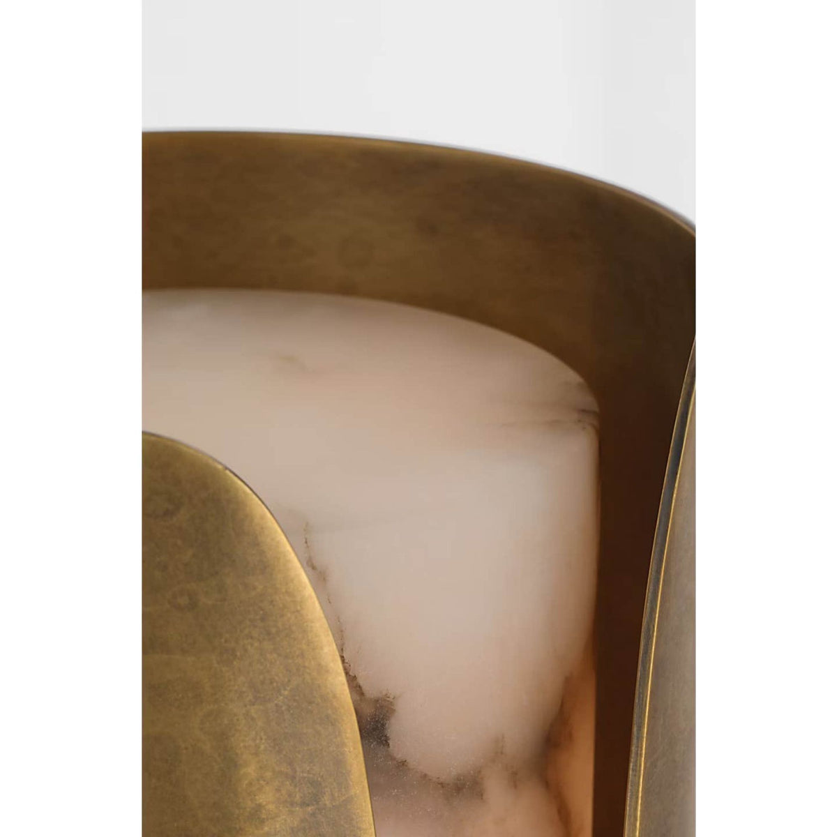 Anne-Marie Barton Armise 18" Sconce in Mottled Brass with Alabaster W5.25" x H18" x E6.25"