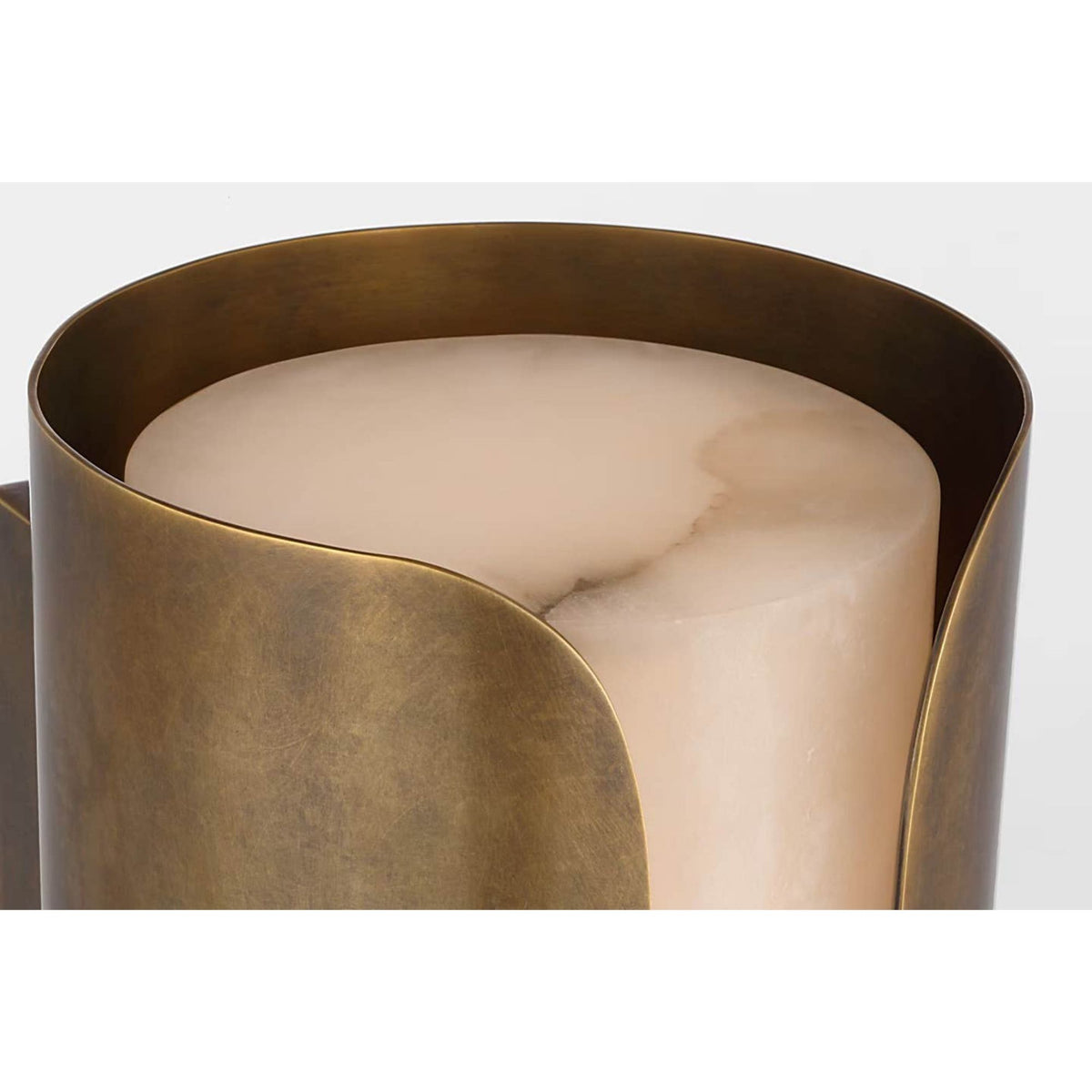 Anne-Marie Barton Armise 29" Sconce in Mottled Brass with Alabaster W7" x H29" x E7.75"