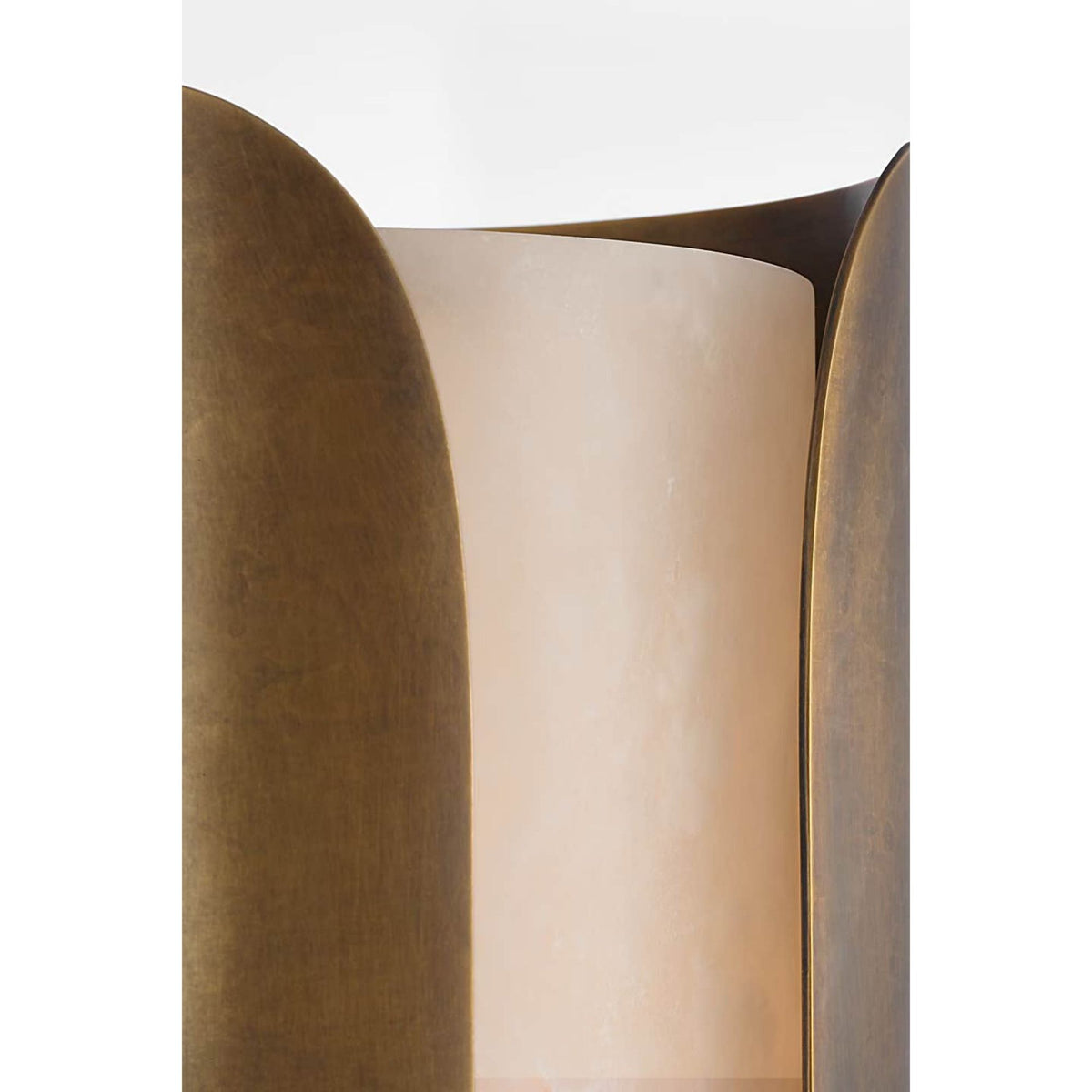 Anne-Marie Barton Armise 29" Sconce in Mottled Brass with Alabaster W7" x H29" x E7.75"