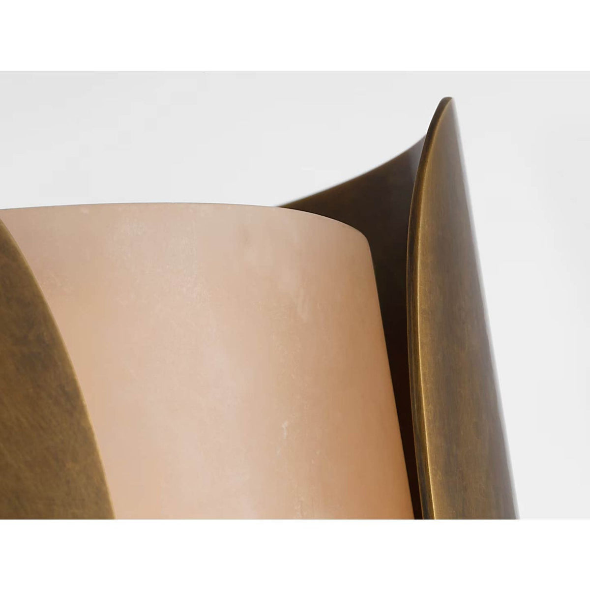 Anne-Marie Barton Armise 29" Sconce in Mottled Brass with Alabaster W7" x H29" x E7.75"
