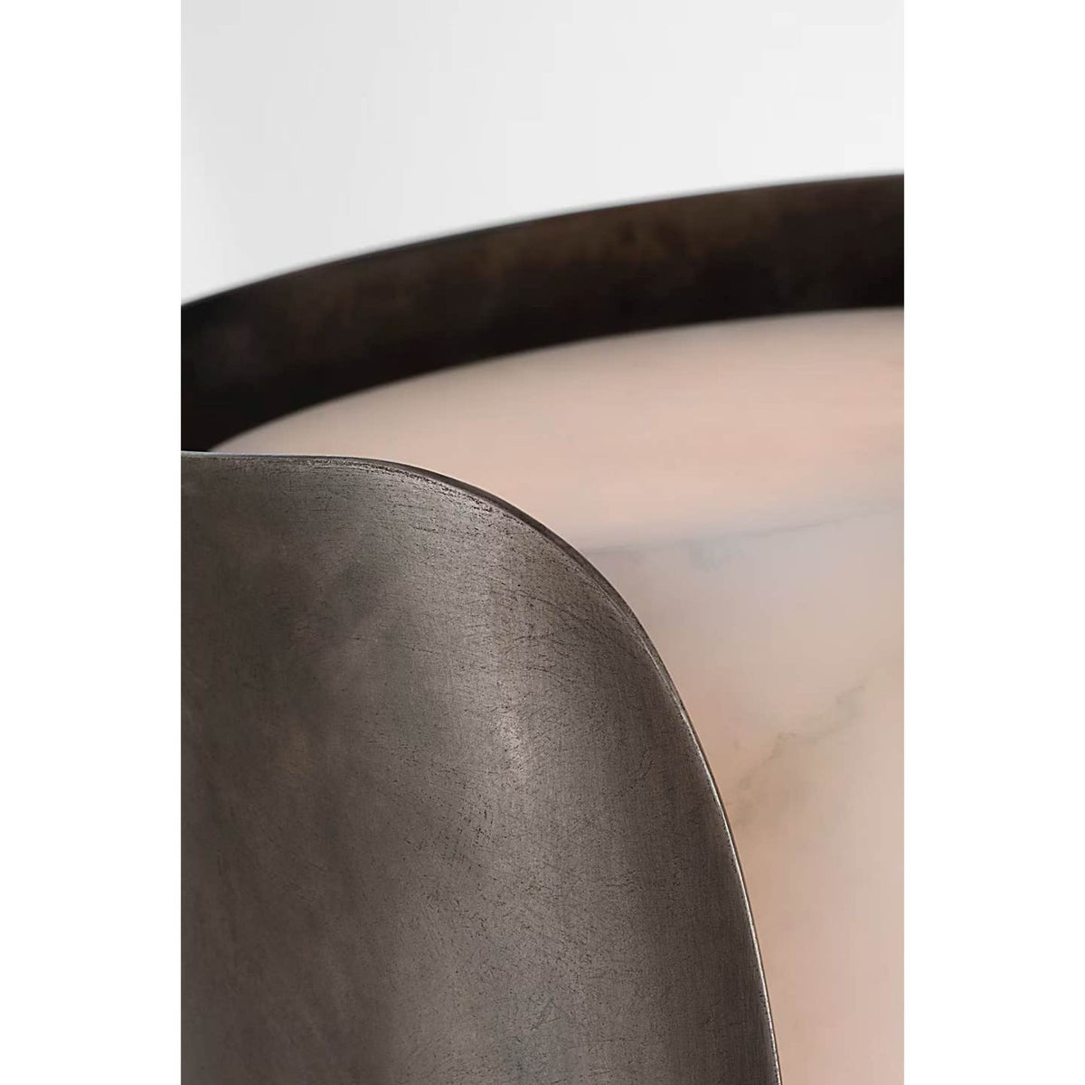 Anne-Marie Barton Armise 29" Sconce in Mottled Pewter with Alabaster W7" x H29" x E7.75"
