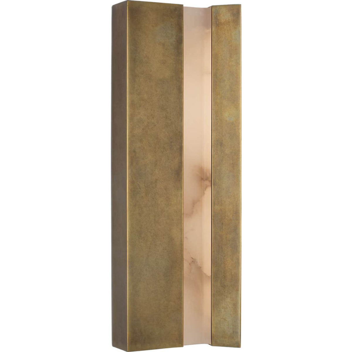 Anne-Marie Barton Austera 20" Sconce in Mottled Brass with Alabaster W8" x H20" x E3.25"