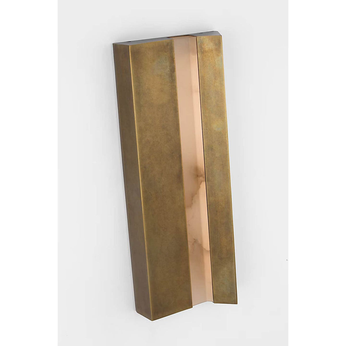Anne-Marie Barton Austera 20" Sconce in Mottled Brass with Alabaster W8" x H20" x E3.25"