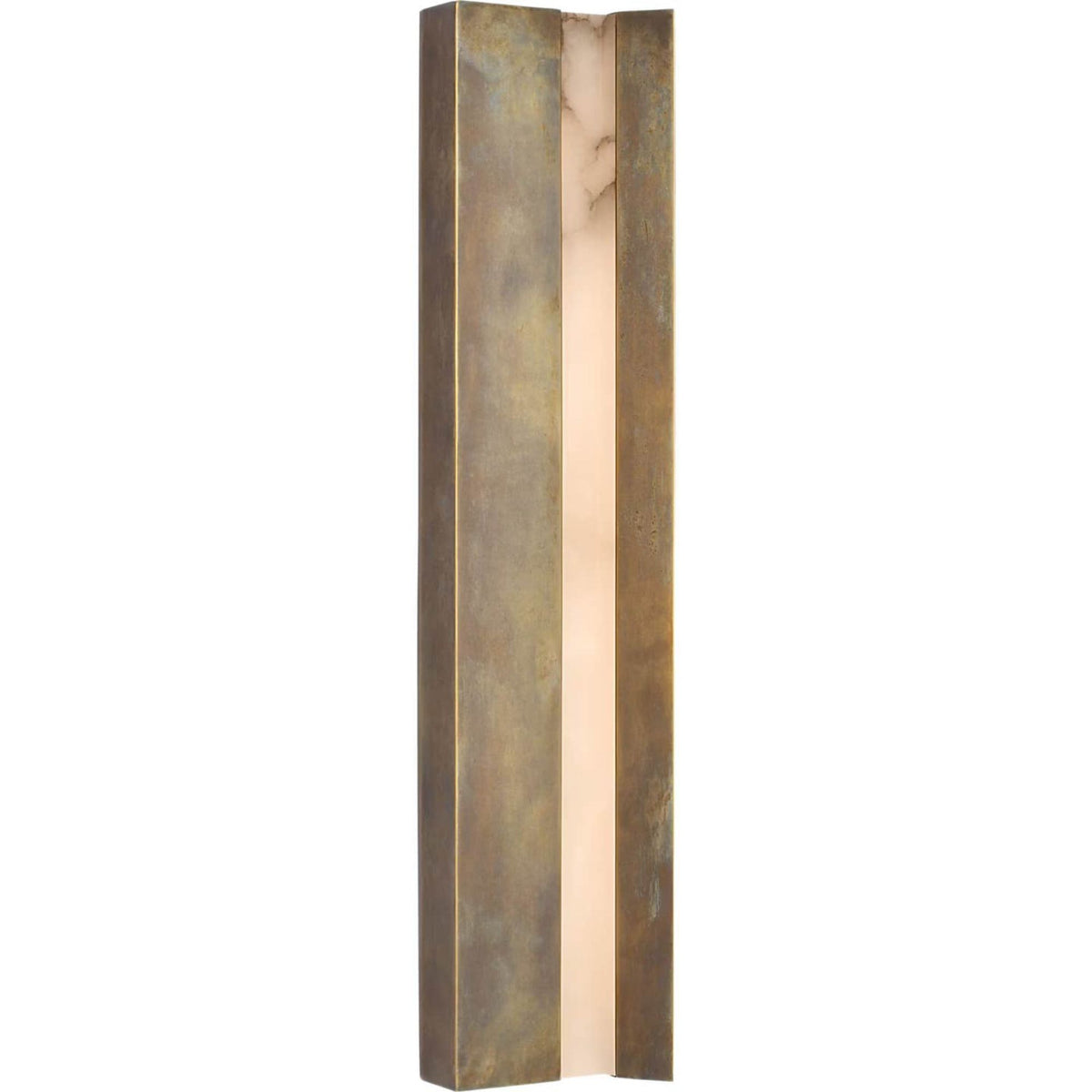 Anne-Marie Barton Austera 32" Sconce in Mottled Brass with Alabaster W8" x H32" x E3.25"