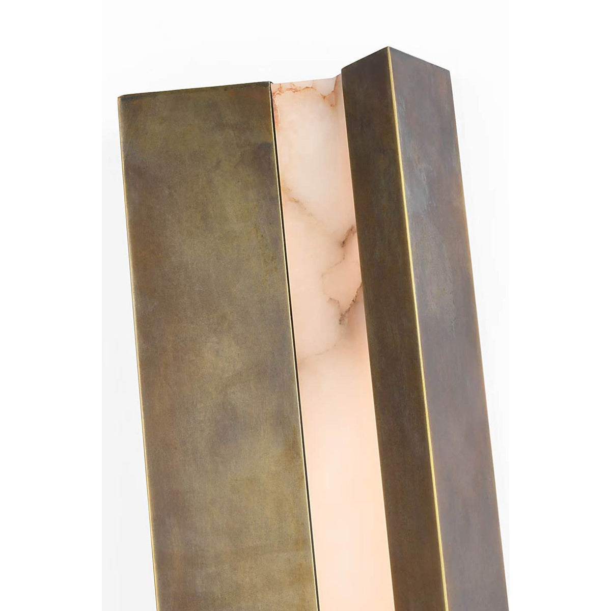 Anne-Marie Barton Austera 32" Sconce in Mottled Brass with Alabaster W8" x H32" x E3.25"