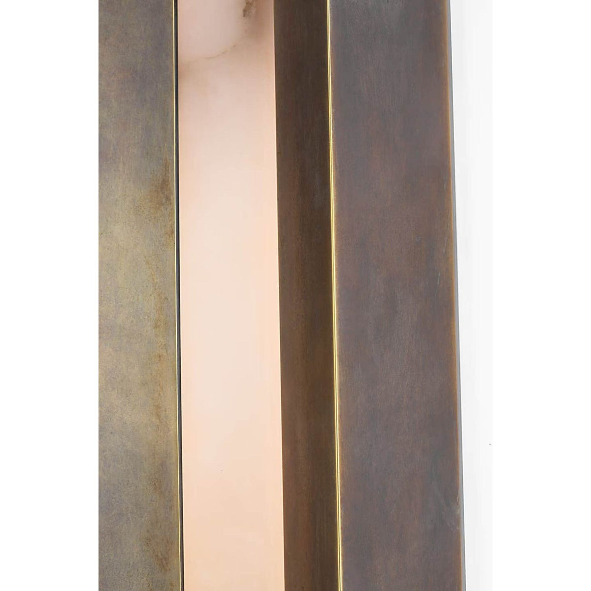 Anne-Marie Barton Austera 32" Sconce in Mottled Brass with Alabaster W8" x H32" x E3.25"