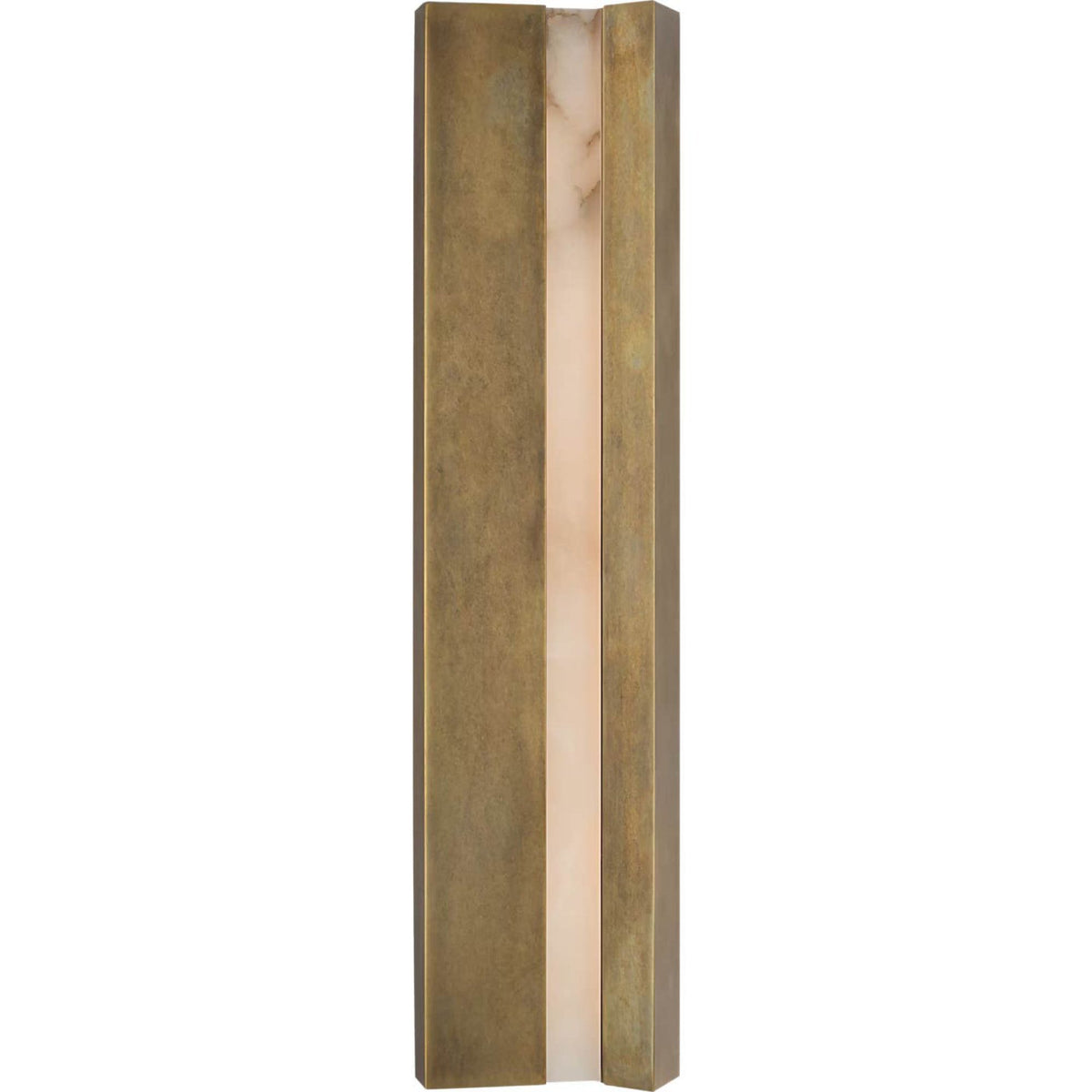 Anne-Marie Barton Austera 32" Sconce in Mottled Brass with Alabaster W8" x H32" x E3.25"