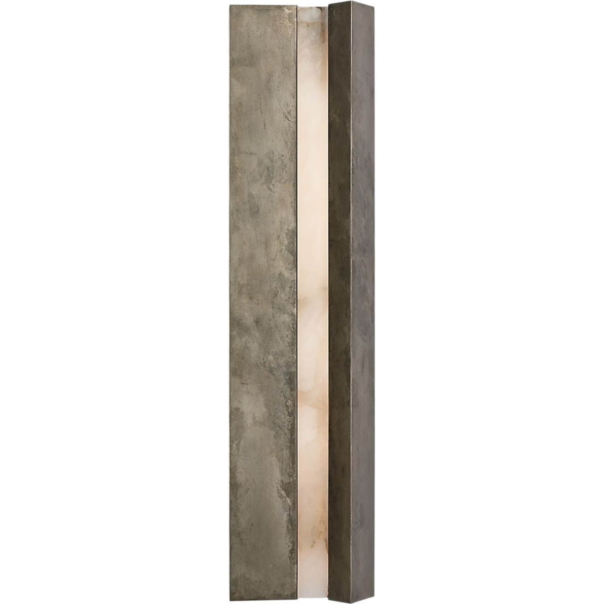 Anne-Marie Barton Austera 32" Sconce in Mottled Pewter with Alabaster W8" x H32" x E3.25"