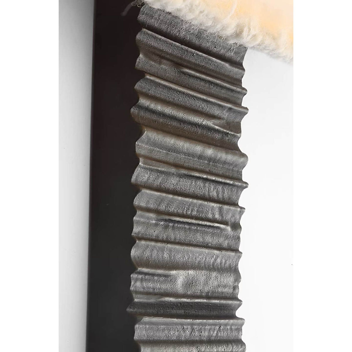 Anne-Marie Barton Fumar 23" Tail Sconce in Ridged Carbon with BouclÃ© Shade W9.5" x H23.25" x E4"