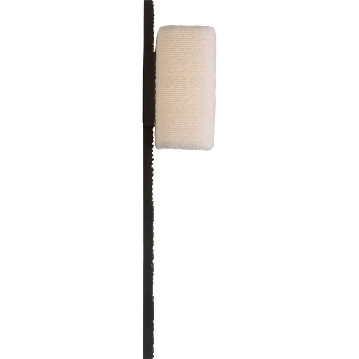 Anne-Marie Barton Fumar 23" Tail Sconce in Ridged Carbon with BouclÃ© Shade W9.5" x H23.25" x E4"