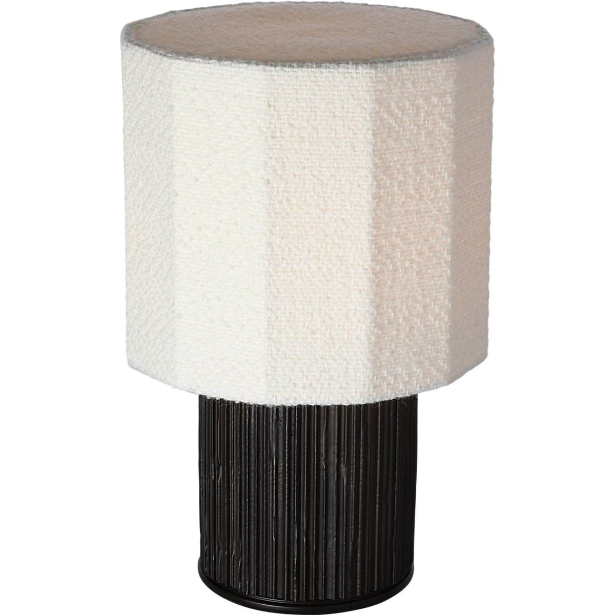 Anne-Marie Barton Fumar 18" Table Lamp in Ridged Carbon with BouclÃ© Shade W11" x H17.5"
