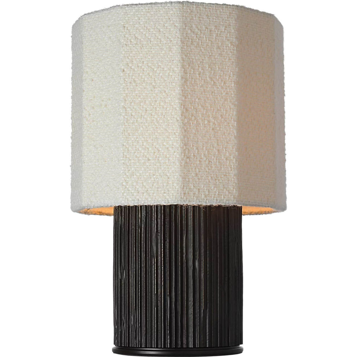 Anne-Marie Barton Fumar 18" Table Lamp in Ridged Carbon with BouclÃ© Shade W11" x H17.5"