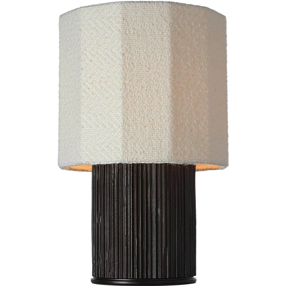 Anne-Marie Barton Fumar 18" Table Lamp in Ridged Carbon with BouclÃ© Shade W11" x H17.5"