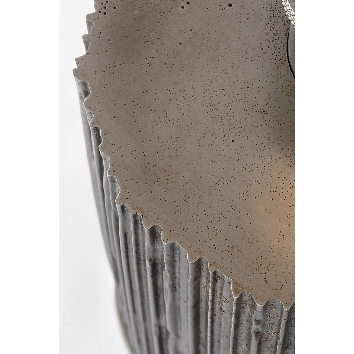 Anne-Marie Barton Fumar 18" Table Lamp in Ridged Graphite with BouclÃ© Shade W11" x H17.5"